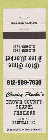 Matchbook Cover Charley Placke's Brown County Travel Trailers Nashville IN WEAR