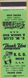Matchbook Cover - Oakland Army Base? NCO Snack Bar green
