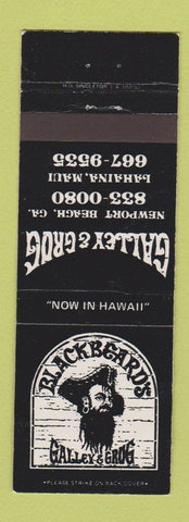 Matchbook Cover - Galley & Grog Blackbeard's Newport Beach CA Lahaina Maui