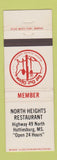 Matchbook Cover - North Heights Restaurant Hattiesburg MS