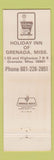 Matchbook Cover - The Front Porch Restaurant Holiday Inn Grenada MS