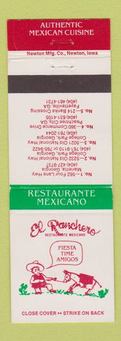 Matchbook Cover - El Ranchero Mexican Restaurant Marietta College Park GA