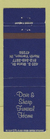 Matchbook Cover - Dove & Sharp Funeral Home North Vernon IN