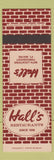 Matchbook Cover - Hall's Restaurants Fort Wayne IN