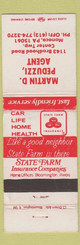 Matchbook Cover - State Farm Insurance Martin Peduzzi Monaca PA WEAR
