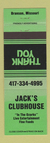 Matchbook Cover - Jack's Clubhouse Branson MO