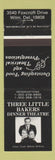 Matchbook Cover - Three Little Bakers Dinner Theatre Wilmington DE WEAR