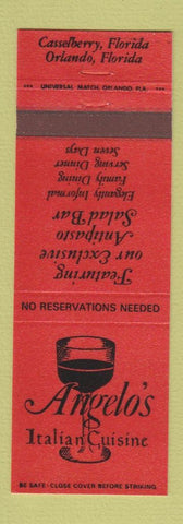 Matchbook Cover - Angelo's Italian Restaurant Orlando FL Casselberry