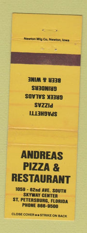Matchbook Cover - Andreas Pizza Restaurant St Petersburg FL WEAR