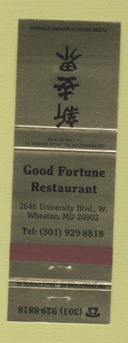 Matchbook Cover - Good Fortune Chinese Restaurant  Wheaton MD