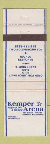 Matchbook Cover - Kemper Arena Kansas City MO restaurant WEAR