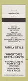 Matchbook Cover - Whorton's Restaurant Ozark MO