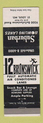 Matchbook Cover - Suburban Bowling Lanes Brunswick St Louis MO