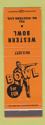 Matchbook Cover - Western Bowling CA
