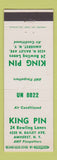 Matchbook Cover - King Pin Bowling Amherst NY AMF