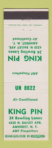 Matchbook Cover - King Pin Bowling Amherst NY AMF