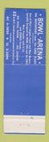 Matchbook Cover - Bowl Arena Detroit MI AMF Full Length