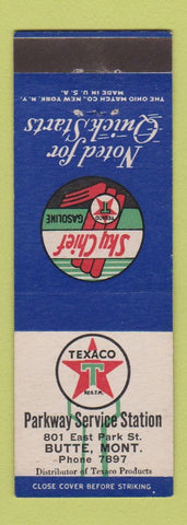 Matchbook Cover - Texaco oil gas Parkway Butte MT WEAR