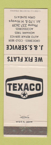 Matchbook Cover - J&S Texaco oil gas Mohawk Tires