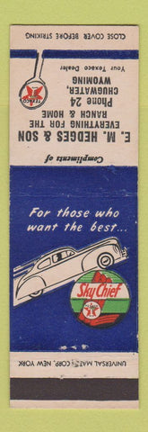 Matchbook Cover - EM Hedges Texaco oil gas Chugwater WY low phone #