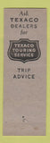 Matchbook Cover - EM Hedges Texaco oil gas Chugwater WY low phone #