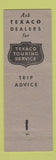 Matchbook Cover - O'Neill's Texaco oil gas Indianapolis IN