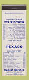 Matchbook Cover - Texaco oil gas Mefford Son Bowie AZ