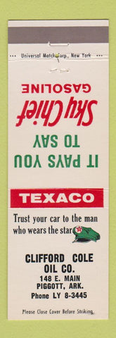 Matchbook Cover - Texaco oil gas Clifford Cole Piggott AR