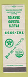 Matchbook Cover - Paul's Texaco oil gas South Milwaukee WI