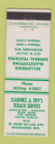 Matchbook Cover - Clarence and Erv's Texaco oil gas Milwaukee WI