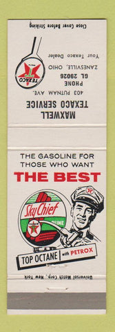 Matchbook Cover - Maxwell Texaco oil gas Zanesville OH