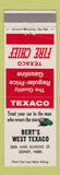 Matchbook Cover - Bert's Texaco oil gas Sidney NE