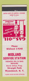 Matchbook Cover - Midland Texaco oil gas Wyandanch NY