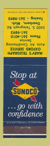 Matchbook Cover - Sunoco oil gas Marv's Dearborn MI