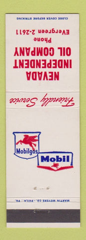 Matchbook Cover - Mobil oil gas Nevada Independent Oil