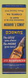 Matchbook Cover - Sunoco oil gas James Barrow Cynwyd PA
