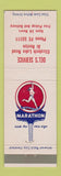 Matchbook Cover - Marathon oil gas Del's