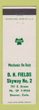 Matchbook Cover - Shamrock oil gas DH Fields Denver Colorado
