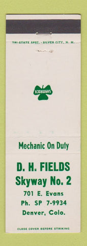 Matchbook Cover - Shamrock oil gas DH Fields Denver Colorado