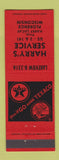 Matchbook Cover - Texaco oil gas Harry's Florence WI
