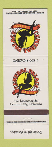 Matchbook Cover - Central Palace Casino Central City Colorado girlie