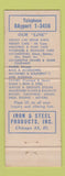 Matchbook Cover - Iron and Steel Products Chicago IL