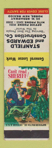 Matchbook Cover - Stanfield and Edwards Construction Hobbs NM hillbilly