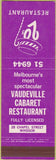 Matchbook Cover - 20's Restaurant Melbourne Australia SAMPLE