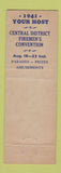 Matchbook Cover - Undine Fire Company Marching Unit Bellefonte PA Federal