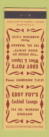 Matchbook Cover - Eddy Foy's Bar Chicago IL