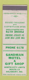 Matchbook Cover - Sandman Motel Salisbury MD