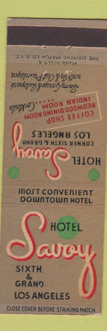 Matchbook Cover - Hotel Savoy Los Angeles CA