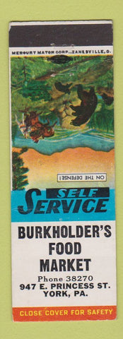 Matchbook Cover - Burkholder's Food Market York PA