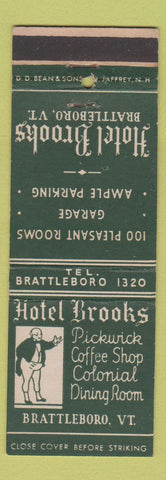 Matchbook Cover - Hotel Brooks Brattleboro VT DD Bean
